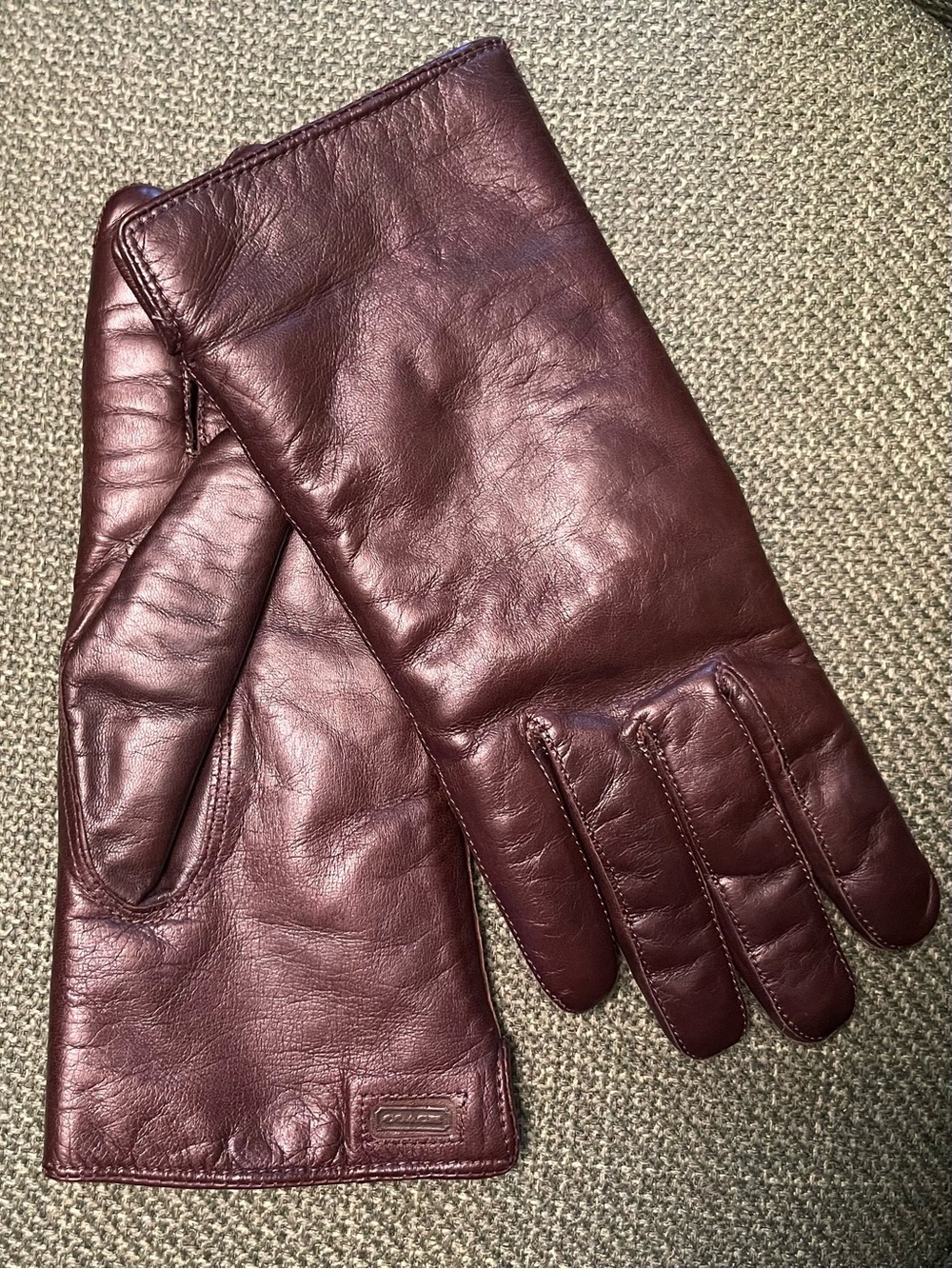 Coach leather gloves